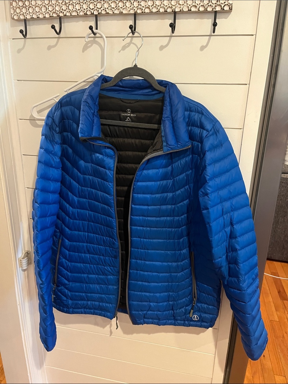 Lands' End Men's Royal Blue Packable Down Puffer Jacket XL